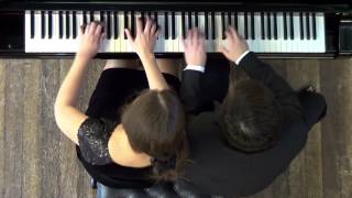 Hungarian Dances No 5 J Brahms  Passepartout Piano Duo [upl. by Valora]