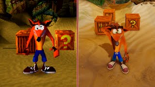 Crash Bandicoot Graphics Comparison PS1 vs PS4 Pro [upl. by Aihsenyt]