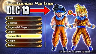 Dragon Ball Xenoverse 2 DLC 13  New Transforming Custom Characters  Partners Wishlist [upl. by Akinna390]