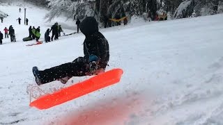 Kids catching air sledding on Mt Tabor hill [upl. by Richella]