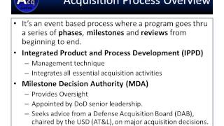 DoD Acquisiton Process Overview [upl. by Nired]