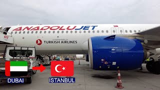 TRIP REPORT  AnadoluJet ECONOMY  Airbus A321NEO  Dubai DXB  Istanbul SAW [upl. by Kellie235]