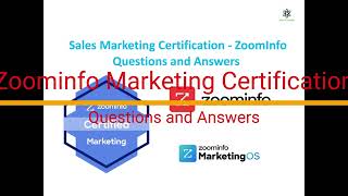 Zoominfo Marketing Certification Questions and Answers [upl. by Dnarb987]