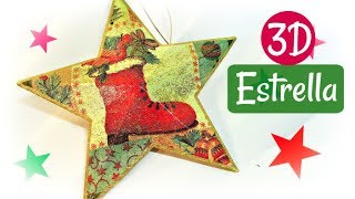 Como hacer ESTRELLAS 3D fácil Manualidades de Navidad [upl. by Blainey]