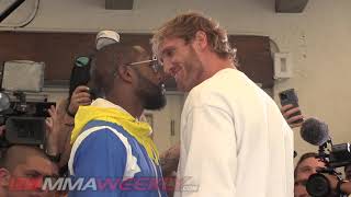 Floyd Mayweather vs Logan Paul FaceOffs [upl. by Kcirdneh]