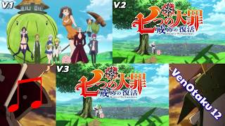 Nanatsu no Taizai Imashime no Fukkatsu  Opening 2  Comparación versiones 1  3 [upl. by Fotinas652]