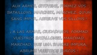 Himno de Francia  LA MARSELLESA Letra en francés y en español  LA MARSEILLAISE [upl. by Clayberg413]