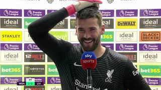 Goalkeeper Alisson Reacts To Scoring The Winner For Liverpool [upl. by Blodget986]