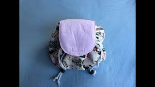 DIY Drawstring cosmetic bag  Makeup bag  tutorial [upl. by Adiasteb764]