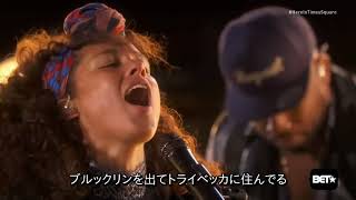 Alicia Keys amp Jay Z Empire State of MindLiveTimes SquareJPSub日本語字幕 [upl. by Fagin776]