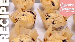 Quick amp Easy Blueberry Muffin Recipe With Crunchy Streusel Topping  Cupcake Jemma [upl. by Clari]