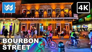 4K Nightlife at Bourbon Street in New Orleans Louisiana USA Virtual Walking Tour amp Travel Guide [upl. by Kermit]