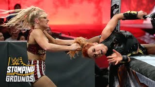 Lacey Evans wraps Becky Lynch around the ring post WWE Stomping Grounds 2019 WWE Network [upl. by Graves]