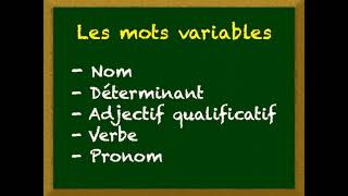 La nature des mots en français  Tout savoir sur les mots variables Leçon 1 [upl. by Aylmar]