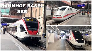 Züge beim Bahnhof Basel SBB  Trains at Basel SBB station 2020 [upl. by Oguh537]