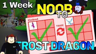 TRADING from RIDE POTION to FROST DRAGON in 1 WEEK  Roblox Adopt Me Trades [upl. by Lleze]