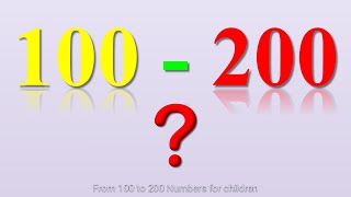 From 100 to 200 Numbers for children [upl. by Puglia]