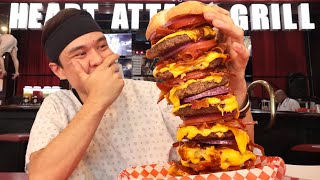 I Ate a 20000cal Burger in Record Time Octuple Bypass Challenge [upl. by Ahtelat974]