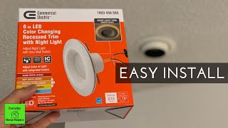 How to Select and Install Retrofit LED Recessed Lights  Commercial Electric 6 Inch [upl. by Neva]