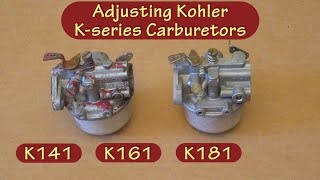 Kohler Kseries Carb Adjustment [upl. by Donna]