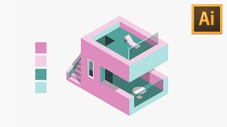 Learn Skills For QUALITY ISOMETRIC DESIGN  Illustrator Isometric House Tutorial [upl. by Bunting309]