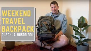 Quechua NH500 30L Weekend Travel Backpack Review with packing [upl. by Fredie862]