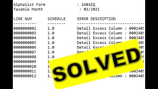 Alphalist Data Entry ERROR DETAIL EXCESS COLUMN Validation BIR eSubmission Error Solved [upl. by Diehl]