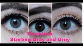 Freshlook Colorblends Grey amp Sterling Gray on DARK EYES [upl. by Ennove595]