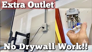 How to Add Electrical Outlets in Garage  No Drywall Work  DIY electrician  Existing Circuit [upl. by Ainivad946]