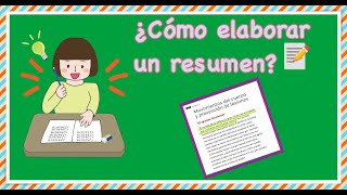 ¿Cómo hacer un resumen [upl. by Eiramassenav550]