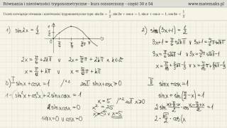 Równania i nierówności trygonometryczne  kurs rozszerzony [upl. by Amliv61]