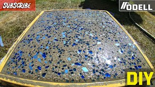 How to Make GLASS CONCRETE Stepping Stone Pavers [upl. by Irrej515]