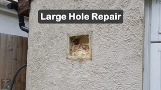 Repairing a Large Hole in an External Wall [upl. by Sirc]