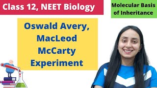 Avery MacLeod amp McCarty Experiment  Class 12  NEET Biology [upl. by Arabeila414]