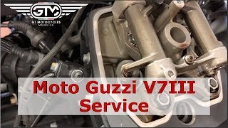 Moto Guzzi V7 III Basic Service Tutorial  Oil Change amp Valve Adjustment [upl. by Ennaharas]