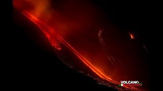 Etna erupts on Christmas Eve 2018 huge lava flow travels into Valle del Bove [upl. by Cointon374]