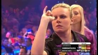 Darts Ladies World Championship 2015 Semi Final Dobromyslova vs Sherrock [upl. by Esdnyl]