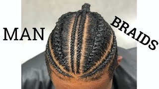 How To Man Braids  Braids For Men  Braided Man Bun [upl. by Annairb193]