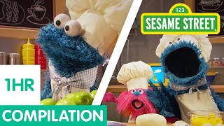 Sesame Street Cookie Monster Foodie Truck Compilation  1 Hour Long [upl. by Erdna555]