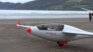 Electric powered glider at Inch Beach Ireland [upl. by Nirrak]