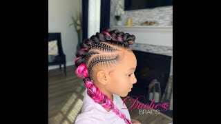 Kids Mohawk Braids color braids [upl. by Allegra]