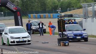 Ford Escort RS Cosworth VS Volkswagen Golf MK6 Turbo Challlenge  Drag racing 14 Mile [upl. by Eiznik]