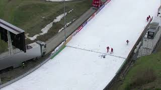 Norways Kvandal crashes at Hinzenbach World Cup ski jumping event [upl. by Albie48]