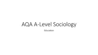 AQA ALevel sociology Education revision [upl. by Ahsie]