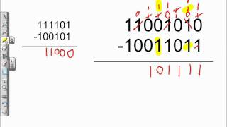 Binary Subtraction Tutorial [upl. by Eybbob]