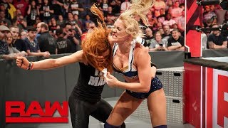 Lacey Evans sparks a brawl with Becky Lynch Raw April 29 2019 [upl. by Elletnuahc965]