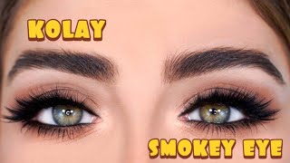 KOLAY SMOKEY GÖZ MAKYAJI NASIL YAPILIR [upl. by Rolyat829]