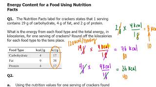 Calculate Energy Content for a Food Using Nutrition Facts [upl. by Gae663]