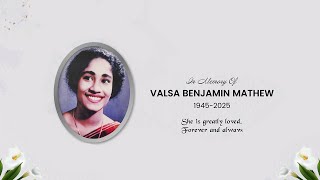 Live Funeral Service for Valsa Benjamin Mathew [upl. by Graniah]