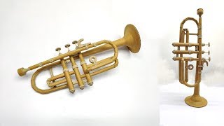 How to Make Trumpet From Cardboard  Easy DIY [upl. by Ennylyak]